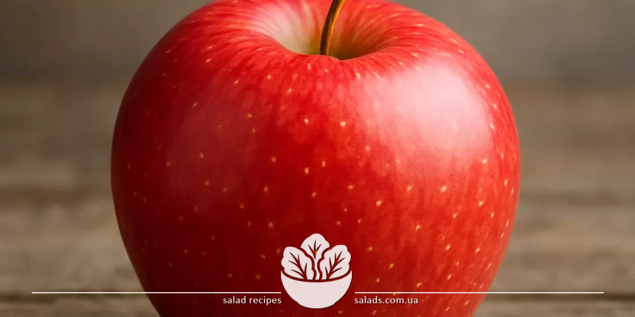 Manzana roja fresca sobre una tabla de madera