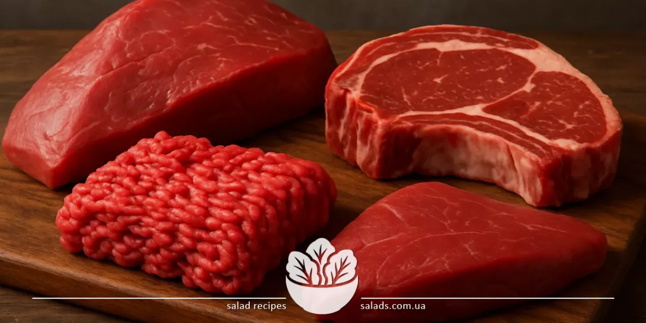 Distintos tipos de carne de res sobre una tabla de madera