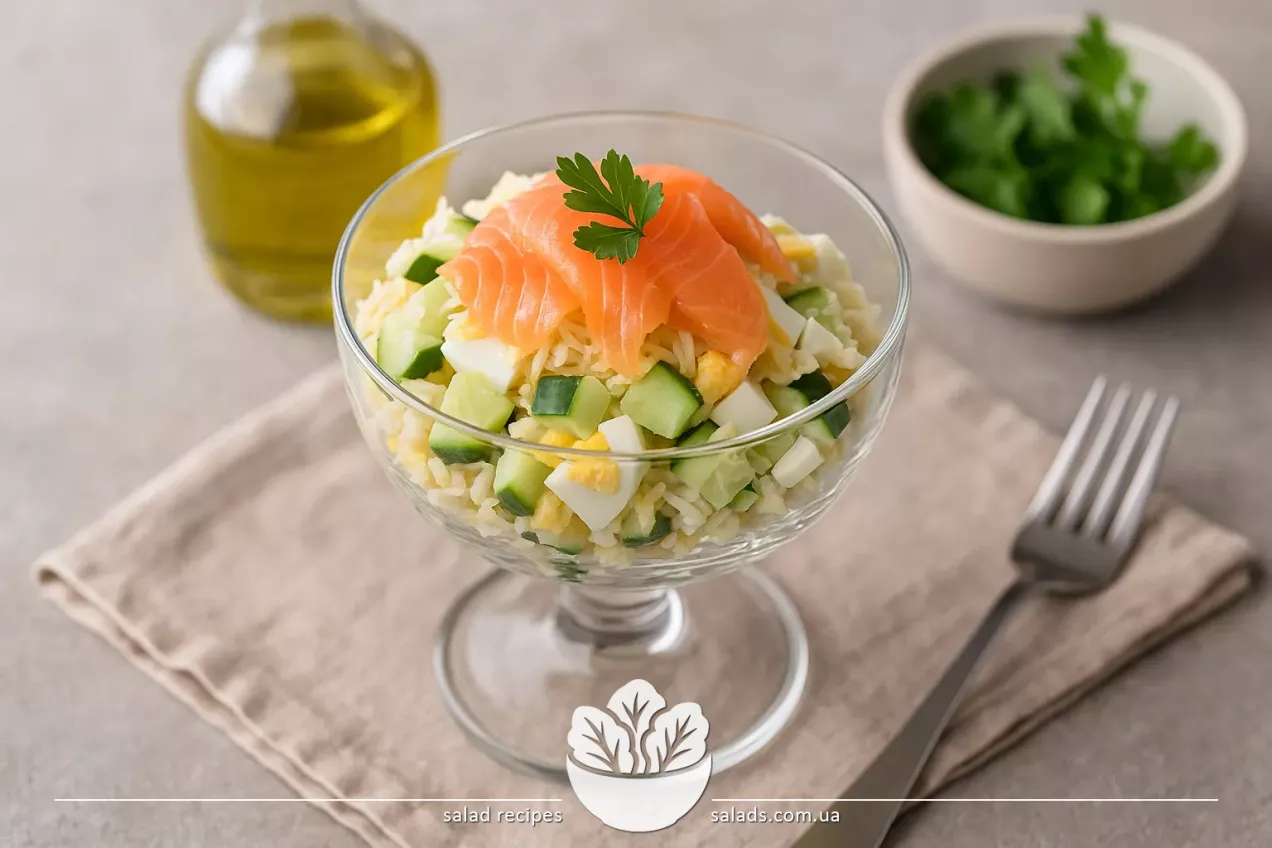 Salade au saumon, aux œufs et au fromage