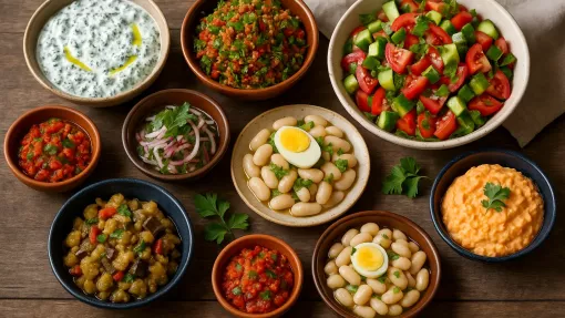 Preparate tradiționale turcești: kebab, dolma, baclava, diverse meze
