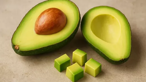 Avocado tăiat în jumătate cu sâmbure